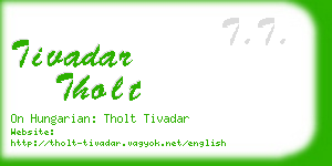 tivadar tholt business card